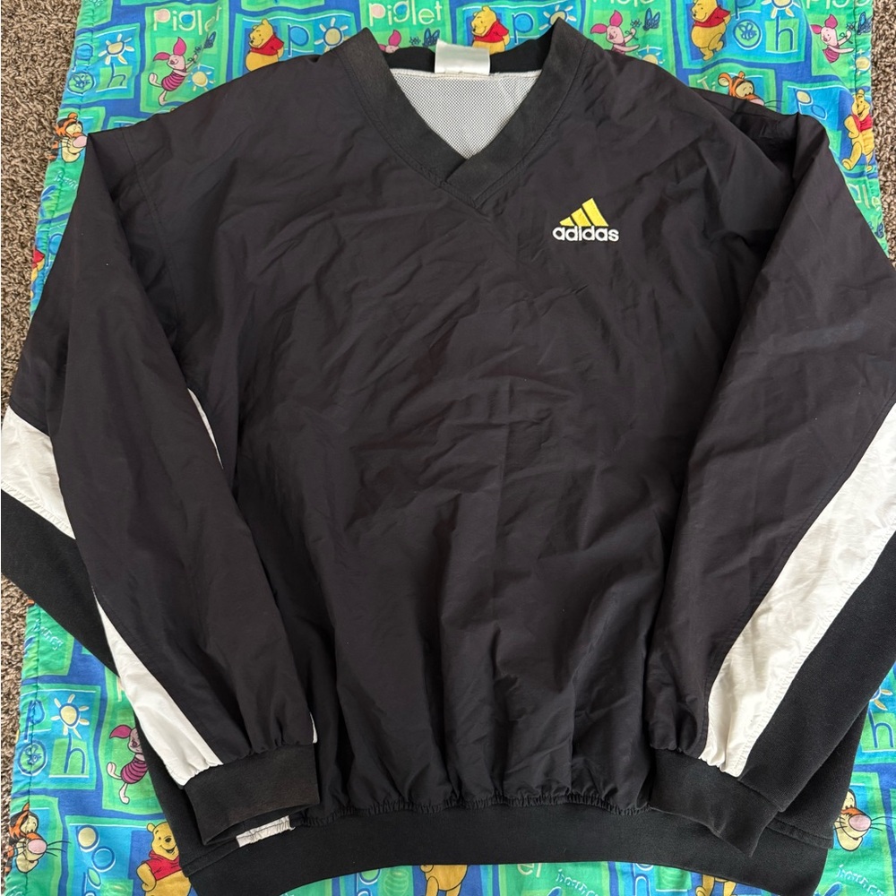 Vintage Adidas Black And White Windbreaker Pullover